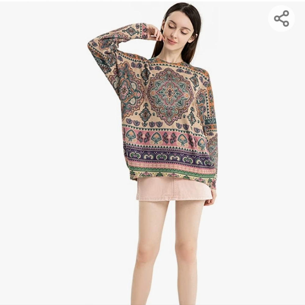 Moroccan print sweater xl